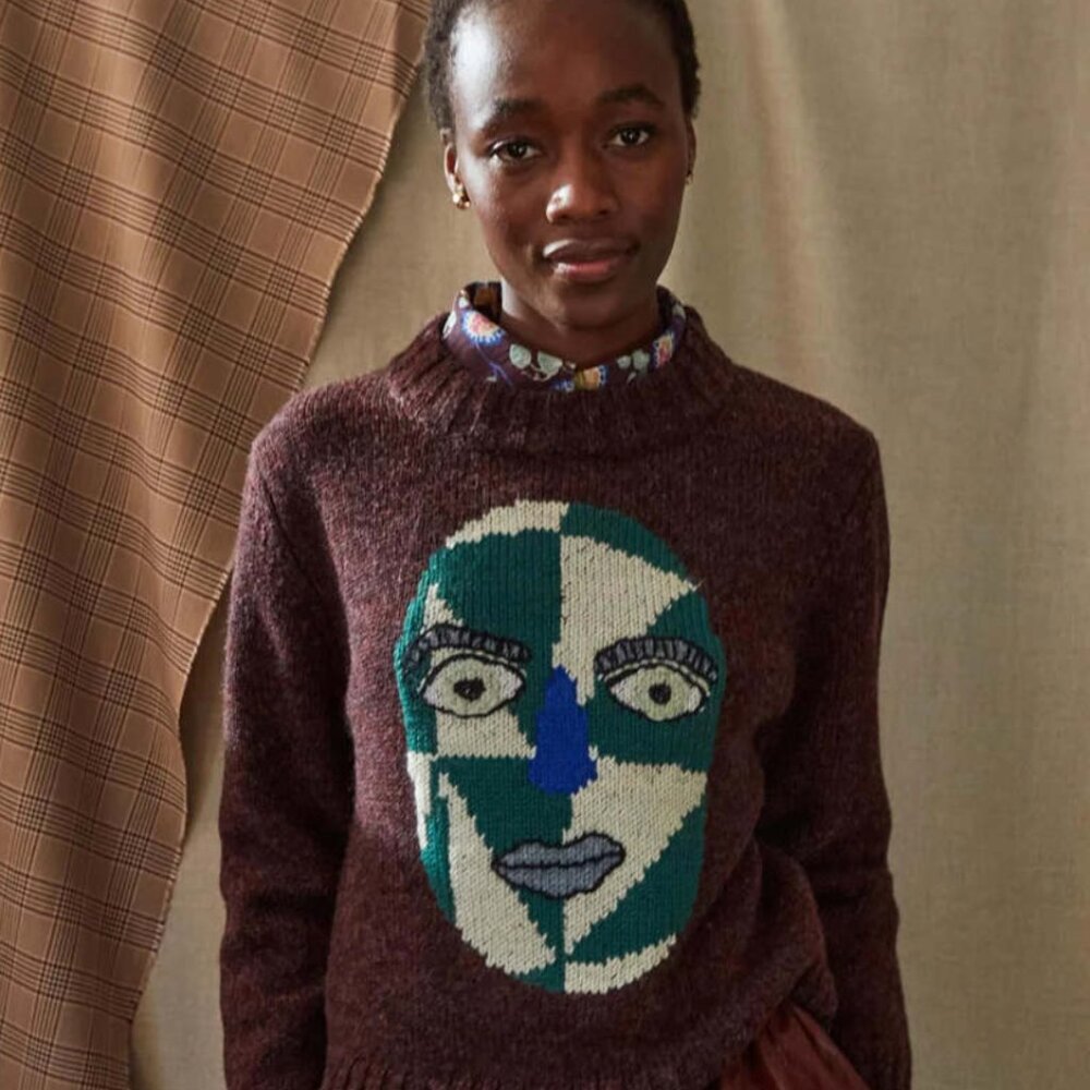 Caron Callahan Fletcher Wool Sweater Mask Intarsia